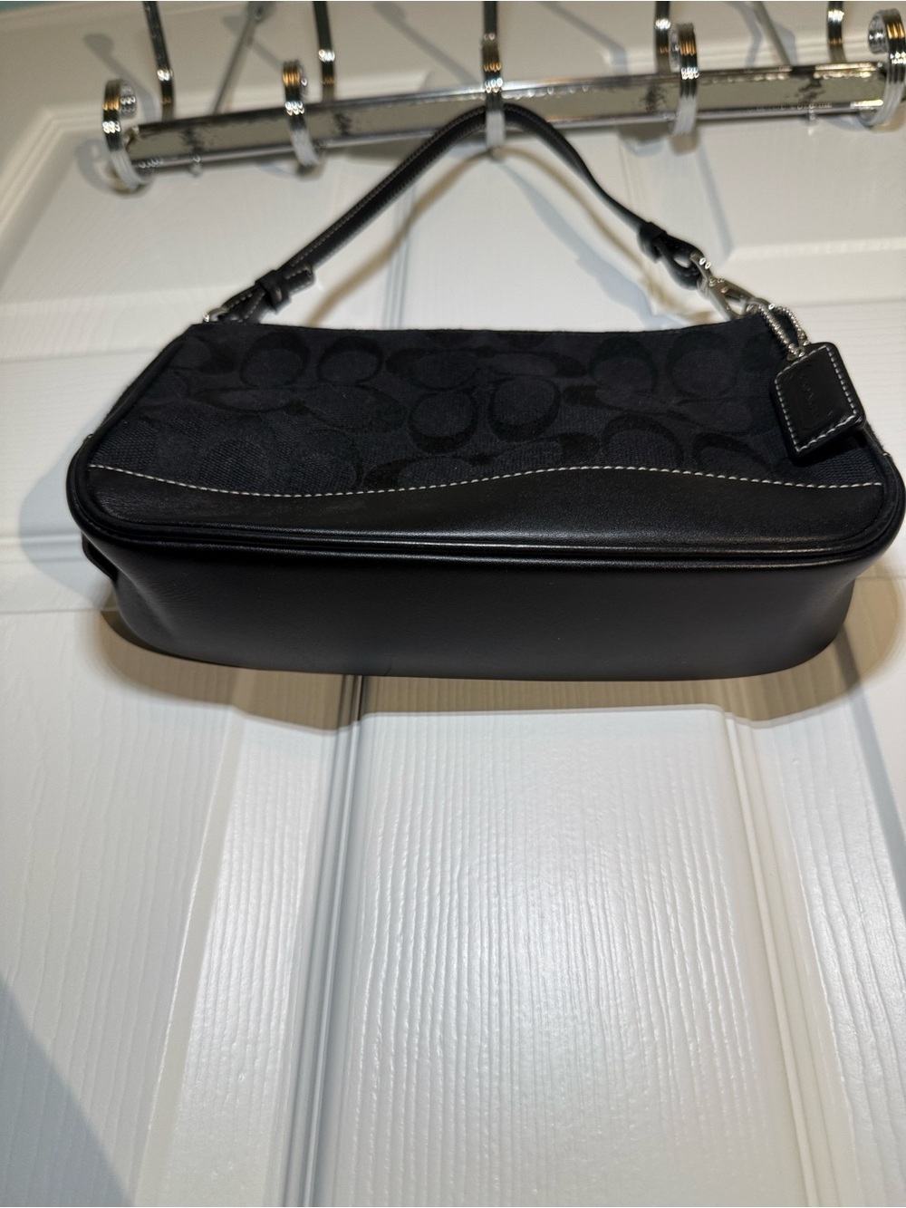 Coach Black Signature Demi Pouch Bag (Style 6094) - Gem